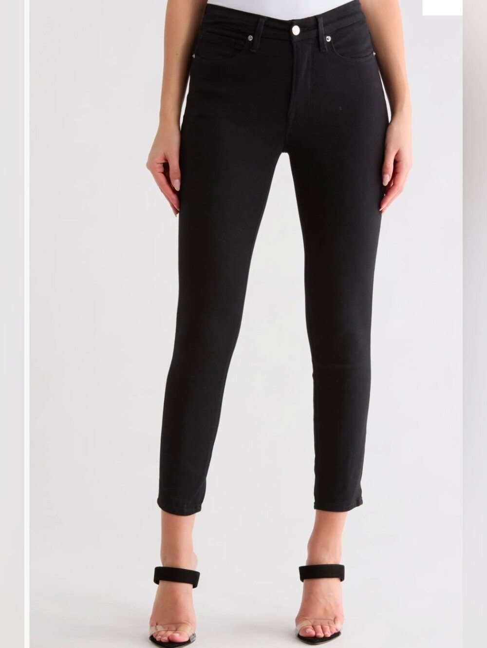 NWT Good American Good Leg Crop Jeans-Black-High Rise-Size 12/31